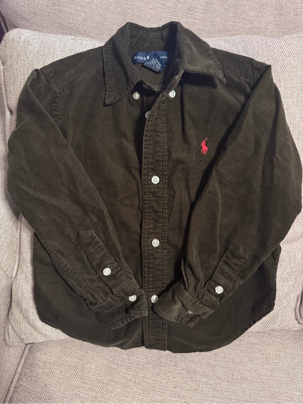 Polo by Ralph Lauren Long-Sleeve Corduroy Shirt - Green 3T